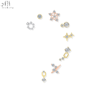 Most Popular Cute Design Fine Stud Earrings Wholesale 18K Solid Gold Real Natural Diamond Earrings Fine Jewelry Gift For Girls - Product Image 5