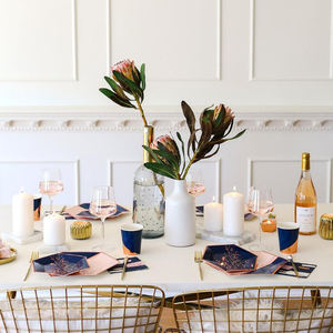 40pcs Colorblock Pattern Set de vaisselle jetable pour les fêtes de Noël et de Pâques-Comprend des assiettes en papier, des tasses et des serviettes Niveau alimentaire - Product Image 6