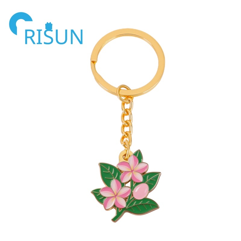 Custom Plumeria Flower Keychain - Tropical Hawaiian Charm