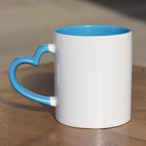Gobelet moderne en céramique <span class=keywords><strong>de</strong></span> 11oz avec intérieur en forme <span class=keywords><strong>de</strong></span> cœur rose, <span class=keywords><strong>tasse</strong></span> colorée à motifs vierges avec logo personnalisé, design classique pour le style INS - Product Image 4