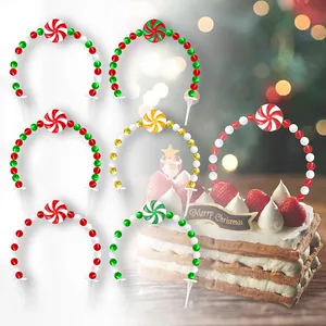 Neue Hochzeitsparty Kuchen Oberfläche Weihnachten Zuckerwarenbogen plug-in Weihnachtsmann Girlande Dekoration für Dessert Backkuchen Oberfläche