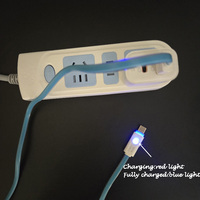Kabel data LED, baru 1 meter pengisian cepat ponsel USB C kabel data USB Tipe C ke A