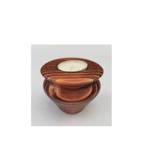 Bougeoirs de décoration de meilleure qualité, en bois naturel, design à la main, couleur bois naturel, à usage manuel - Product Image 1