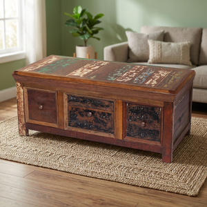 Muebles de decoración para el hogar, mueble INDUSTRIAL VINTAGE con 3 cajones, respetuoso con el medio ambiente, de Japón - Product Image 2