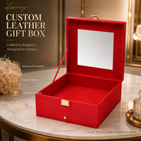 Boîte cadeau en cuir sur mesure haut de gamme, emballage rigide de luxe avec quincaillerie dorée pour produits premium