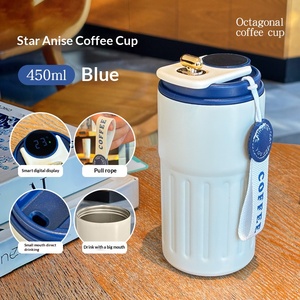 Gobelet isotherme en acier inoxydable pour l'été, tasse à café, gobelet à eau à double paroi avec affichage intelligent, personnalisable - Product Image 4