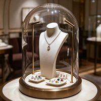 Vitrine et présentoir à bijoux en aluminium GZowin avec éclairage LED - Vitrine à bijoux écologique
