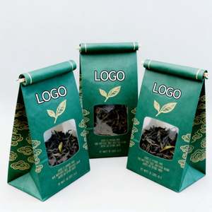 Sac en papier translucide personnalisable en usine, étanche, recyclable, résistant à l'huile, pour l'emballage du thé en feuilles avec fermeture à lien métallique - Product Image 1