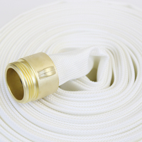 Tuyau d'incendie homologué UL, 250 psi, 1,5 pouce, 30 m, simple gaine, doublure EPDM, pour la lutte contre l'incendie, avec raccords américains en laiton/aluminium