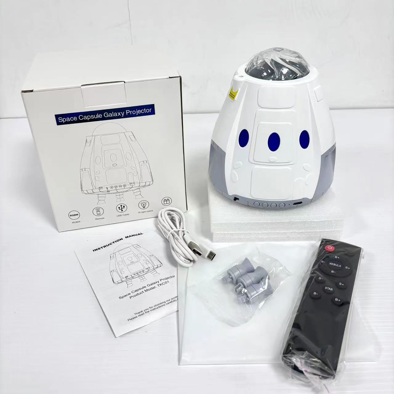Lampe de projection capsule spatiale Voie lactée - Blanc spatial