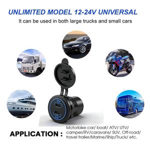 Автомобильное зарядное устройство 60 Вт с быстрой зарядкой, двумя портами USB-C, QC3.0, Type-C, с функцией быстрой зарядки для мотоциклов и автомобилей, 2 разъема USB - Product Image 6