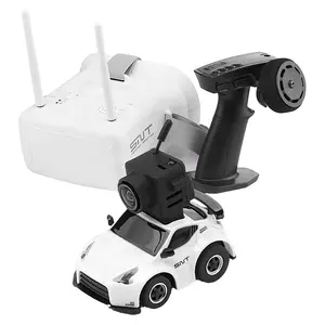 Sniclo SNT Q25 370Z 1/100微型FPV遥控赛车，带4.3英寸5.8G护目镜2.4G无线电控制灯摄像机书桌微型超级跑车玩具