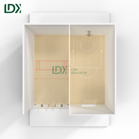Système de terrain multisports 2-en-1 pour racquetball et basketball en intérieur, fabricant de terrains en verre, équipement sportif sur mesure