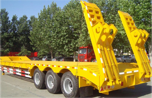 Semi-remorque à 4 essieux Conteneur de transport à plat Remorque mécanique Échelle lourde plate-forme plate-forme basse - Product Image 5