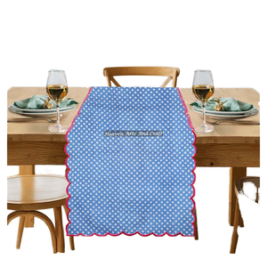 Ensemble de napperons et de sets de table en coton, style rustique chic, avec dentelle crochetée brodée et imprimé rustique, pour mariages et maison de style bohème - Product Image 6