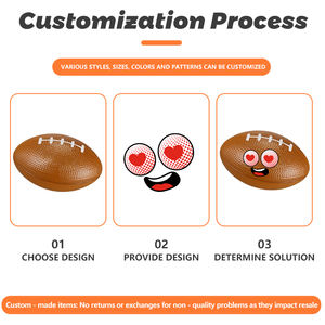 Grosir bola stres Rugby busa PU Anti tekanan bentuk sepak bola Amerika Logo kustom bola penghilang stres tahan lama pabrik BSCI - Product Image 5