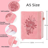 Carnet de notes A5 en cuir PU, couverture rigide, pages lignées épaisses, reliure cousue, journal quotidien pour l'école, prise de notes, cadeau pour hommes et femmes