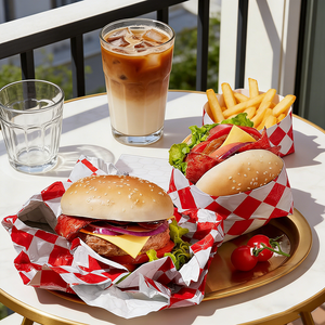 Papel de Aluminio Antiadherente con Diseño de Panal, Hojas de Papel para Sándwiches de Grado Alimenticio, para <span class=keywords><strong>Hamburguesas</strong></span>, Hot Dogs y Comida para Llevar - Product Image 2