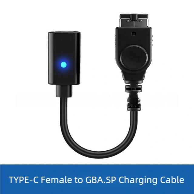 Tideseer 10cm PVC USB-C Adapter for Gameboy Advance SP Charger Supports USB-A to C and USB-C to C Cable