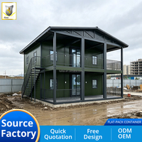 Maisons modulaires préfabriquées de luxe en conteneurs, logements portables, appartements miniatures détachables, conception avec toit équipée