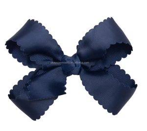Pinza para el pelo de poliéster y metal con lazo de grosgrain rosa llamativo de 4 pulgadas estilo navideño, ecológica, para niños, marca Kimmy - Product Image 5