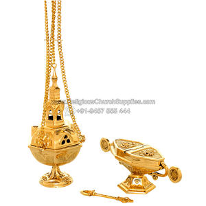 Encensoir en laiton, bateau et cuillère en laiton, 22188 - Product Image 2