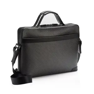 Customized High Quality Lightweight Carbon Fiber Leather Men Briefcase Bag