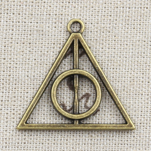 Charms deathly hallows 32x31mm ciondoli Color argento tibetano gioielli antichi che fanno artigianato fatto a mano fai da te - Product Image 5