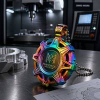 Colgante de Aleación Metálica Arcoíris, Mecanizado CNC de Precisión Personalizado, Logotipo Grabado en 3D, Regalo Corporativo Profesional de Fábrica OEM