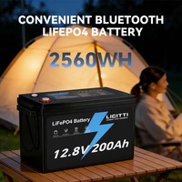 Batterie de stockage d'énergie domestique LICITTI 12V 300AH 200AH 2000W 3000W, batteries au lithium fer phosphate (LiFePO4) 6000 cycles