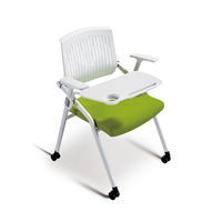 Chaises empilables en plastique pour usine, université, école, mobilier pliant, chaise de bureau pour salle de formation avec roulettes
