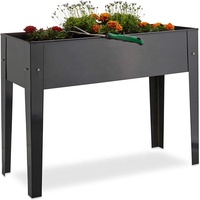 Jardinière carrée surélevée en acier galvanisé avec finition thermolaquée pour jardin, patio et arrière-cour extérieurs, idéale pour la culture de fleurs et de légumes