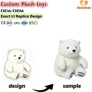 Peluche personnalisée <span class=keywords><strong>Ours</strong></span> Polaire, Réplique d'art 1:1 OEM ODM, <span class=keywords><strong>Ours</strong></span> Blanc en Peluche, Peluche Animale Personnalisée avec Logo pour Souvenir et Cadeau - Product Image 1