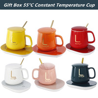 Taza Inteligente de Cerámica con Control USB y Logo, Ideal para Oficina y Hogar, con Control de Temperatura y Calentamiento Automático