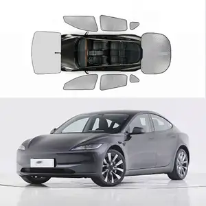 2023 creative custom with button closure telescopic roller universal for car sunshade for tesla model 3 highland