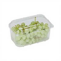 Fabricant de boîtes à fruits en PLA transparentes, recyclables et biodégradables de 125g, 250g, 300g, 500g, pour fraises, emballage écologique en forme de coquille