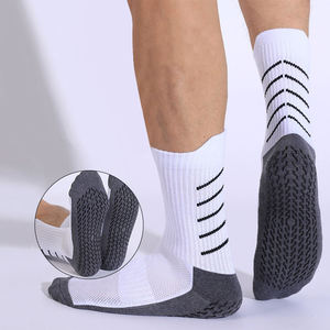Adult Men Sports <b>Socks</b> Polyester Cotton – Thickened Towel Bottom Sweat-Absorbent Mid Tube Dotted Non-Slip Grip Football <b>Socks</b> - Product Image 6