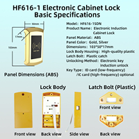 Cerradura Inteligente RFID HF616-1SDN para Armarios de Spa, Sauna, Resort y Baño, Acceso Seguro, Operación Sencilla y Uso Conveniente