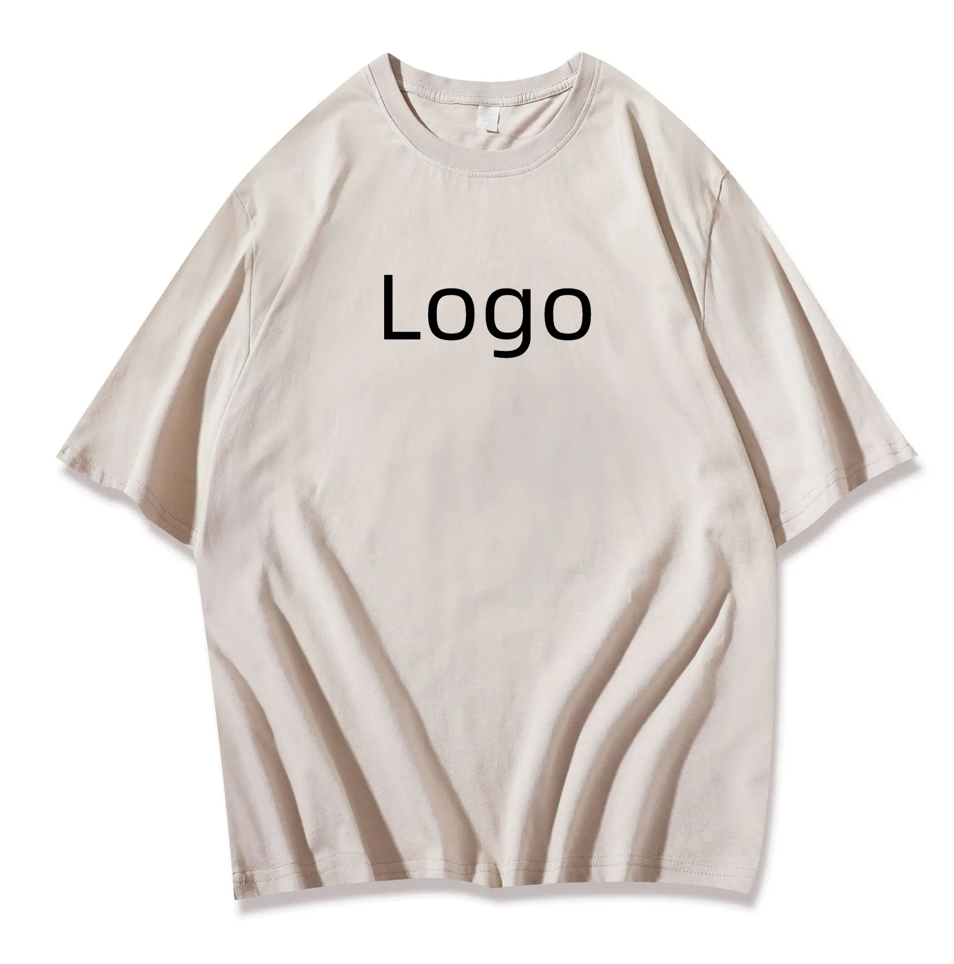 Kurzarm solide farbe 100 % baumwolle basic schlicht unbedruckt benutzerdefiniertes logo drucken rund o-ausschnitt sommer damen tees Damen-T-shirt