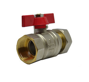 Robinet à bille avec raccord 1 pouce et poignée papillon rouge |   Systèmes d'eau PN25 |   THS Thermostyle ® - Product Image 2