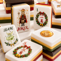 Coffret de Mahjong Américain Noël Casse-Noisette, Tuiles en Acrylique Gravées au Laser et Imprimées UV, Roi Souris, Fée Prune, Fêtes