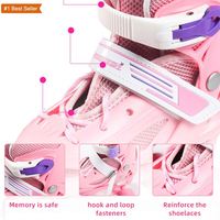 Patins à roulettes Istaride pour garçons, printemps/hiver/été, double rangée de roues en PU, durables, réglables, unisexes, pour enfants