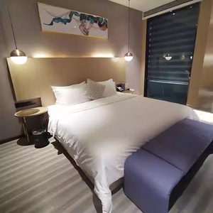 ชุดห้องนอนที่ทันสมัยสมบูรณ์โครงเตียงไม้เนื้อแข็งพร้อมหัวเตียงและตู้เสื้อผ้าสำหรับอพาร์ทเมนต์และโรงแรมระดับ3ดาว - Product Image 3