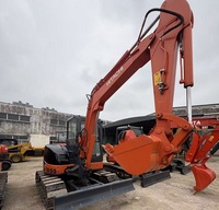 Excavadora de orugas hidráulica HITACHI ZX55 de 5.5 toneladas, usada, duradera, de origen japonés, para construcción en zonas rurales, plantación de árboles y excavación de agujeros.