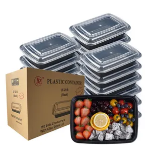 28 oz Plastic Meal Prep Containers with Lids, Leakproof Rectangular Food Storage Container Box for Restaurant