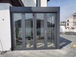 Porte pliante en aluminium, double battant, verre trempé, marque allemande, pour extérieur, villa, camping-car, portable, flexible, gain de place, voyage - Product Image 5