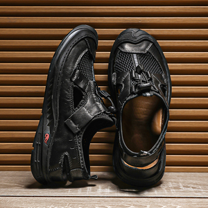 Sandalias de Cuero Genuino para Hombre, Casuales, para Conducir, Antideslizantes, de Suela Blanda, Ligeras, Transpirables y de Secado Rápido, para Primavera, Verano e Invierno - Product Image 5