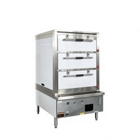 Armoire vapeur à trois portes à chauffage rapide pour cuisine de club, hôtel, restaurant, salle de banquet