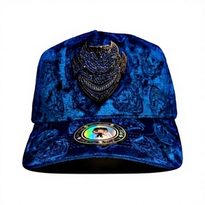 Casquette de baseball sportive personnalisée à 5 panneaux en daim avec logo démon, 100 % coton, pour animaux de compagnie et humains - Product Image 1