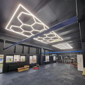 Usine Dengbei Wang Popula 110V Vente directe d'usine Atelier <span class=keywords><strong>automobile</strong></span> Lumière cellulaire hexagonale Plafonnier <span class=keywords><strong>à</strong></span> led pour <span class=keywords><strong>garage</strong></span> - Product Image 1